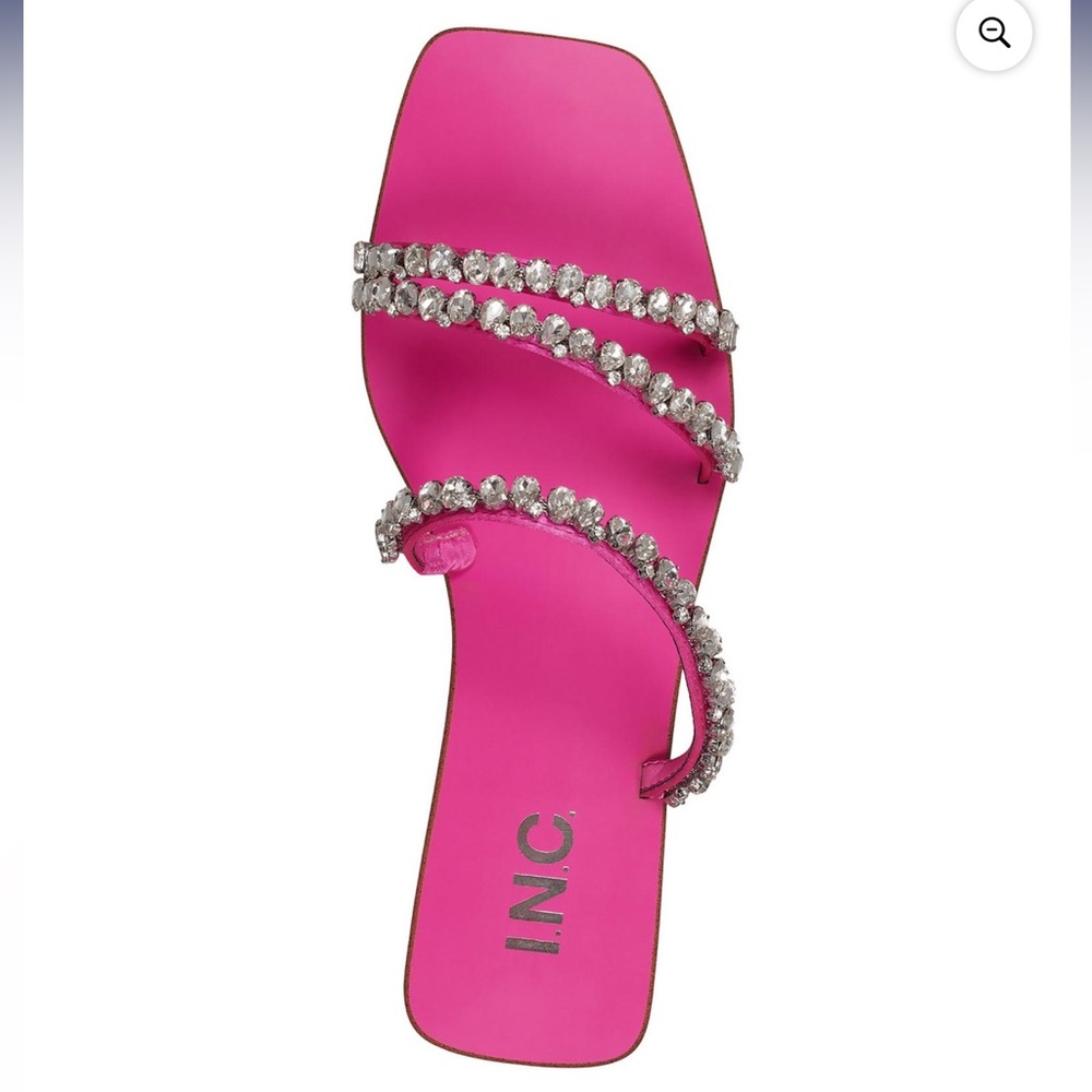 INC International Concepts Women's Fuchsia Rhinestone Sandals